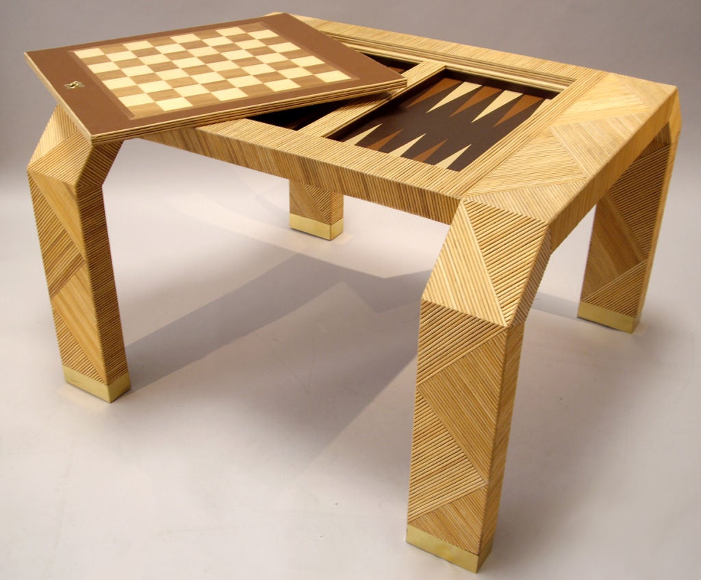 Table de jeu des années 1970 - Backgammon/Chess