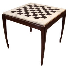 1950s Marble and Mahogany Game Table/Lamp Table