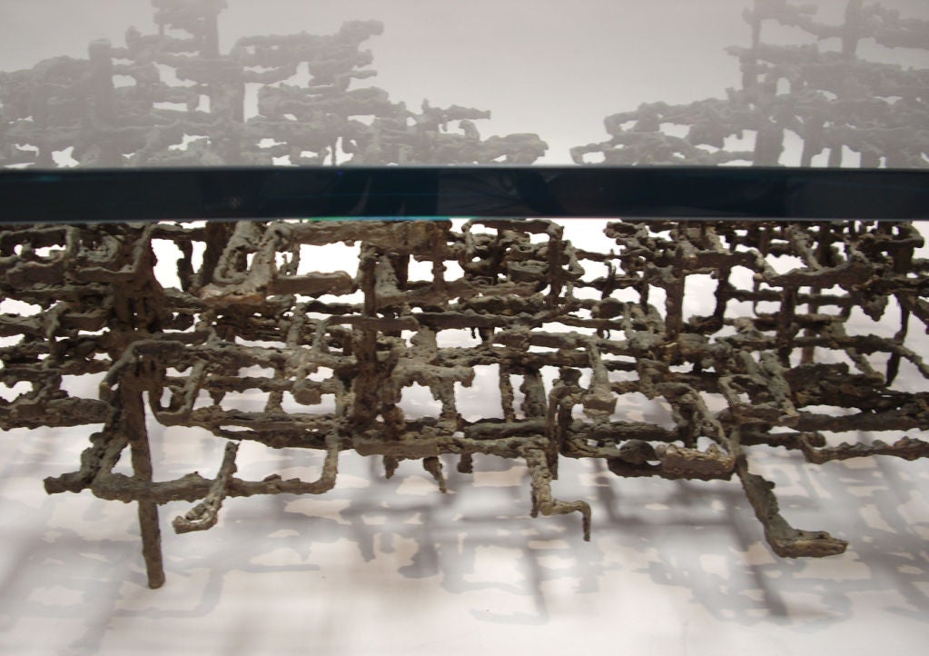 American Welded Steel and Glass Coffee Table