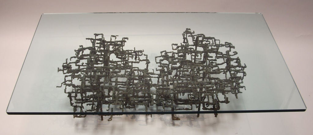 Welded Steel and Glass Coffee Table 1