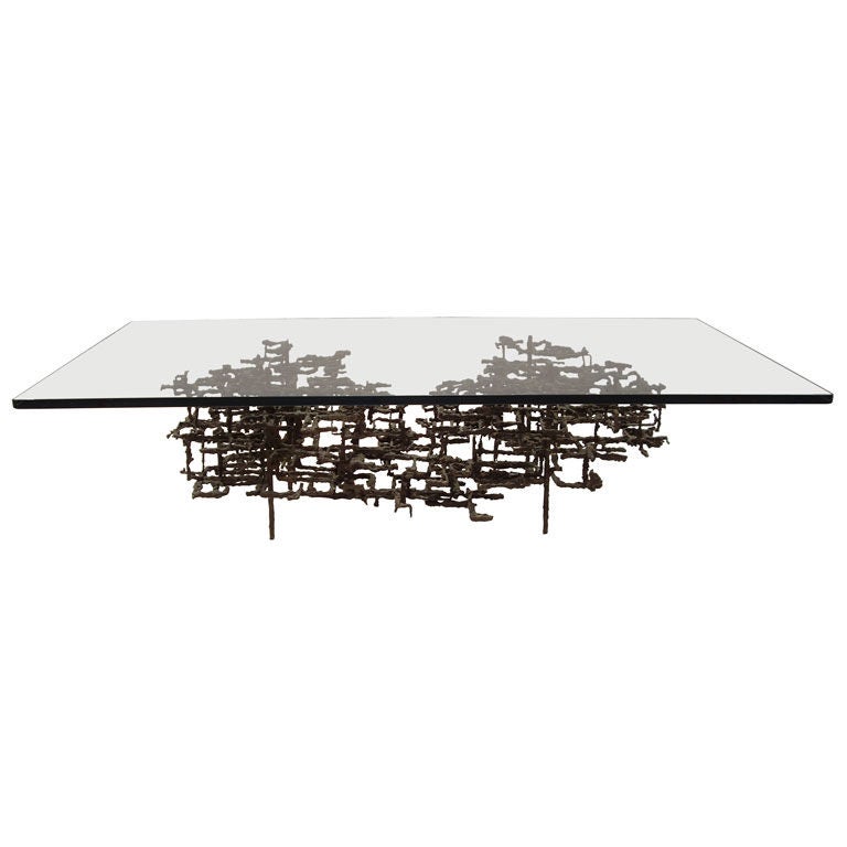 Welded Steel and Glass Coffee Table