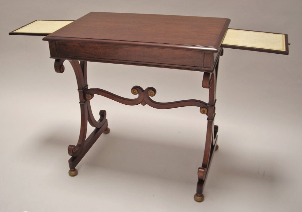 Mid-20th Century Grosfeld House: Pair of Mahogany Side Tables/Nightstands