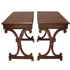 Grosfeld House: Pair of Mahogany Side Tables/Nightstands