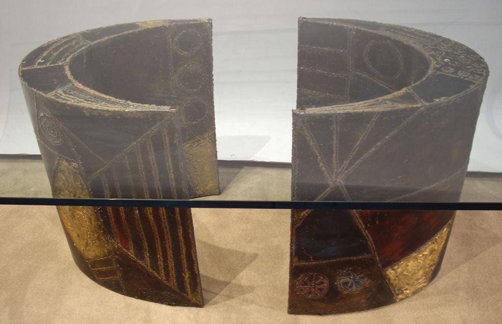 American Paul Evans (1931-1987) Sculpted-Welded Steel Dining Table