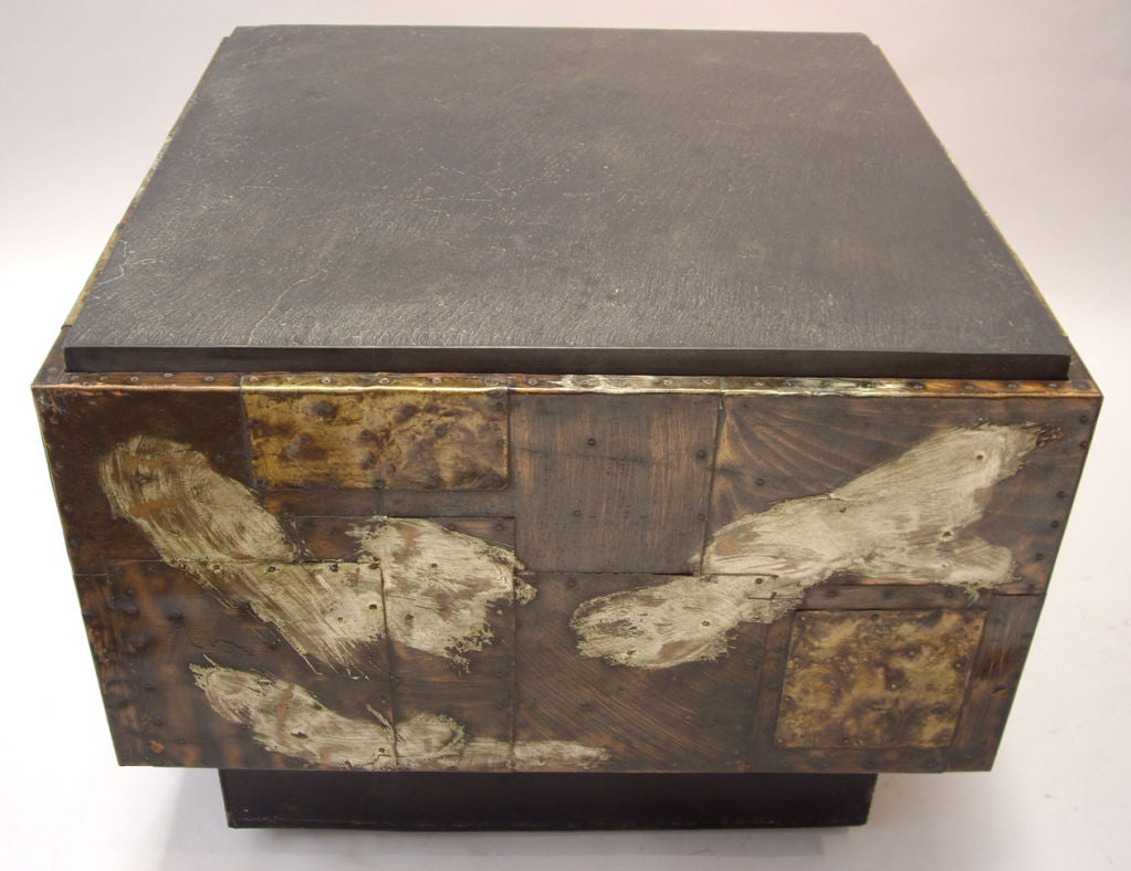 Paul Evans (1931-1987) Metal Patchwork Table with Slate Top