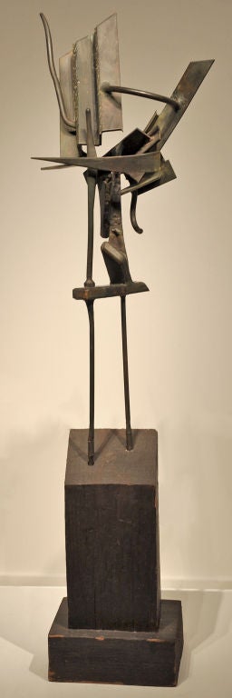 Welded steel sculpture by California artist, Oliver Andrews. Titled: Shore Figure,
1963. Andrews was a well-known sculptor, author and professor of art at the University of California, Los Angeles. His work has been shown in numerous one man