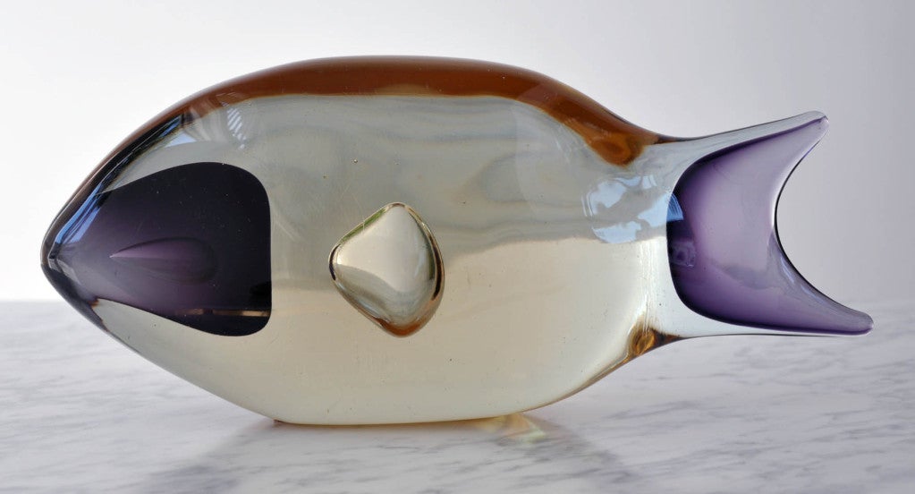 Cenedese- Sommerso, Italian Glass Fish by Antonio Da Ros In Excellent Condition In Los Angeles, CA