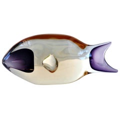 Cenedese- Sommerso, Italian Glass Fish by Antonio Da Ros