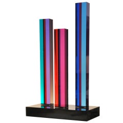 Vasa Mihich (1933-) Signed 1987 - Tri Tower Acrylic Sculpture