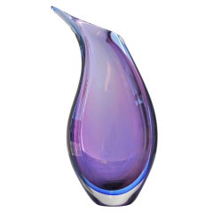 Sommerso Glass Vase by Flavio Polio for Seguso
