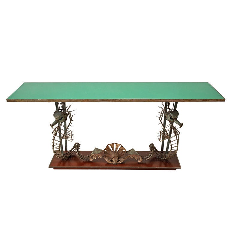 Whimsical Artisan Crafted Seahorse Console Table at 1stDibs