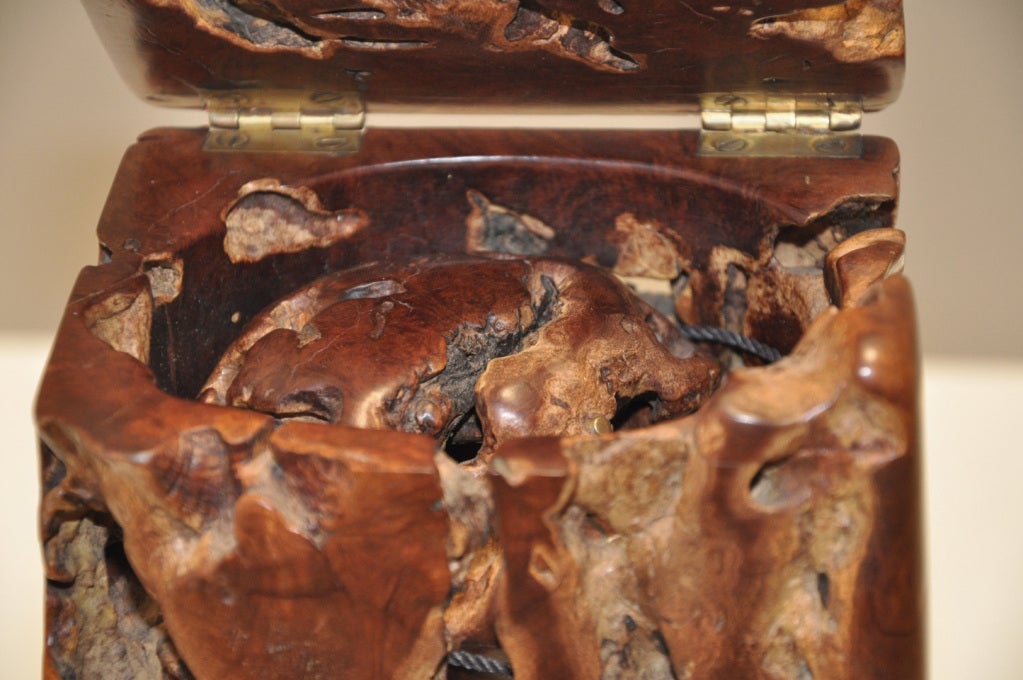 Jan de Swart (American 1908-1987) Hinged Burl Wood Box on Legs 1