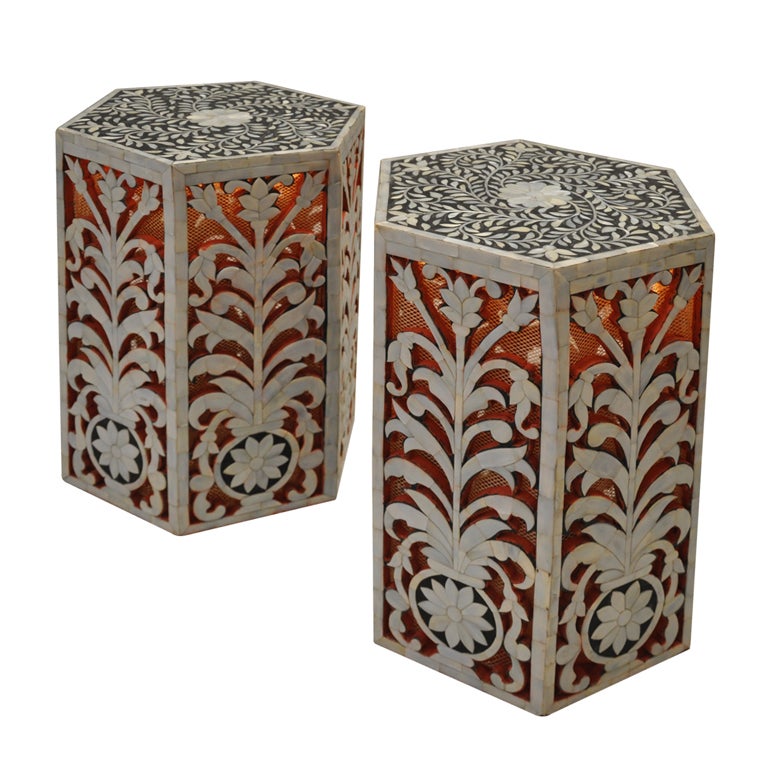 Tony Duquette (1914-1999) Pair of small Illuminated Tables