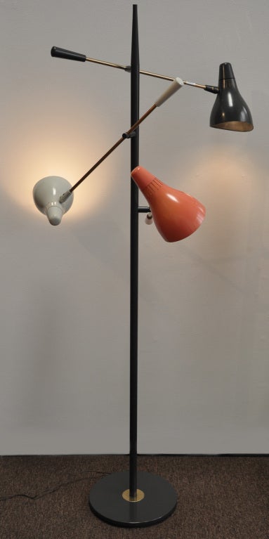 Steel Gerald Thurston for Lightolier- Floor Lamp
