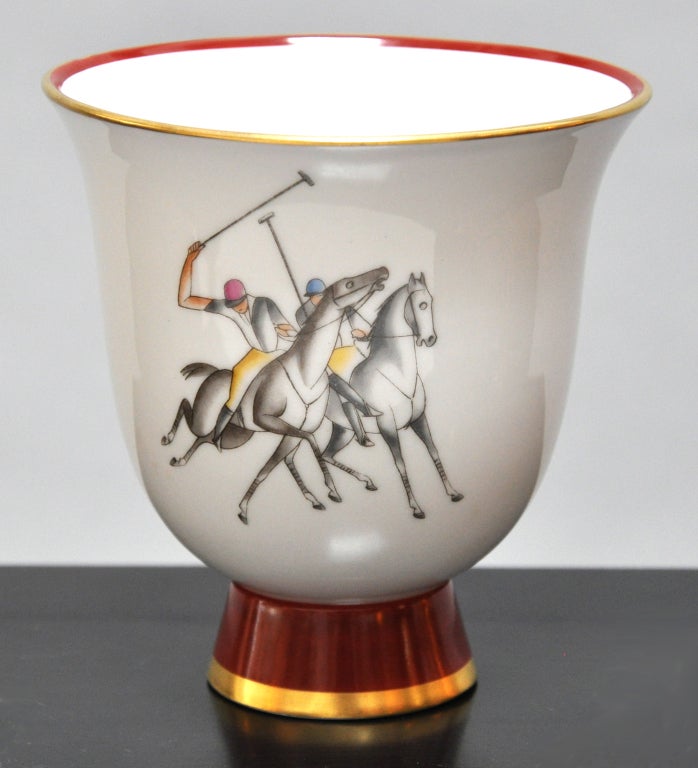 Gio Ponti (Italian 1891-1979) Signed/Decorated Porcelain Vase In Excellent Condition In Los Angeles, CA