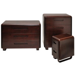 1940s Plymodern Dressers with Nightstand