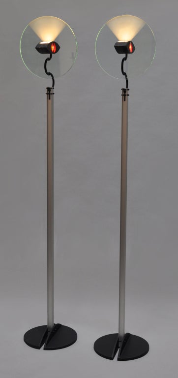 Iron Artimede 1987- Pair of Adjustable Floor Lamps