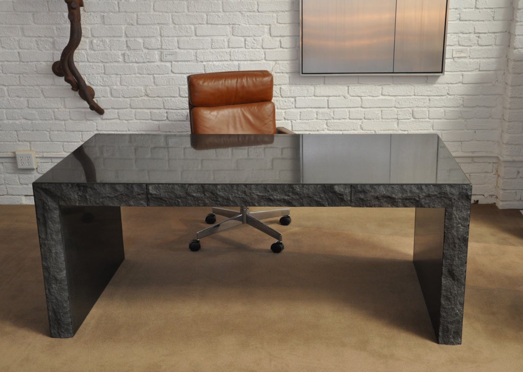 Michael Taylor (19271986) Custom Black Granite Desk For Sale at 1stdibs