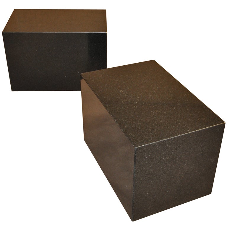 Side Tables Granite Cubes Michael Taylor at 1stDibs