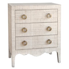 Small Scale - Grass Cloth Covered Dresser/Night Stand
