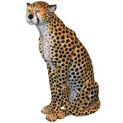 Vintage Italian - Glazed Ceramic Cheetah