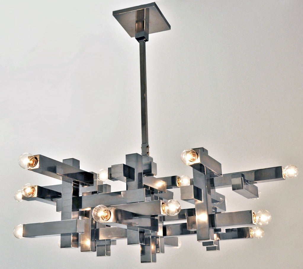 Late 20th Century Gaetano Sciolari- Eighteen Light Chandelier