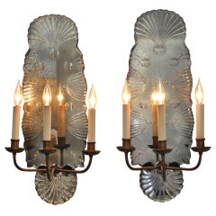 Pair of 1930s Mirrored Sconces