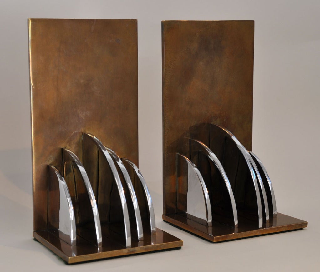 Pair of Machine Age bookends.