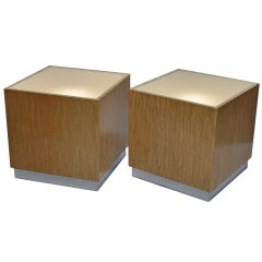 1970s - Milo Baughman (1923-2003) Pair of Illuminated Tables/Nightstands