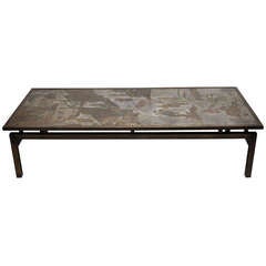 Large and Rare Philip and Kelvin LaVerne Bronze Coffee Table