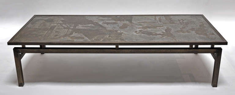 Mid-20th Century Large and Rare Philip and Kelvin LaVerne Bronze Coffee Table