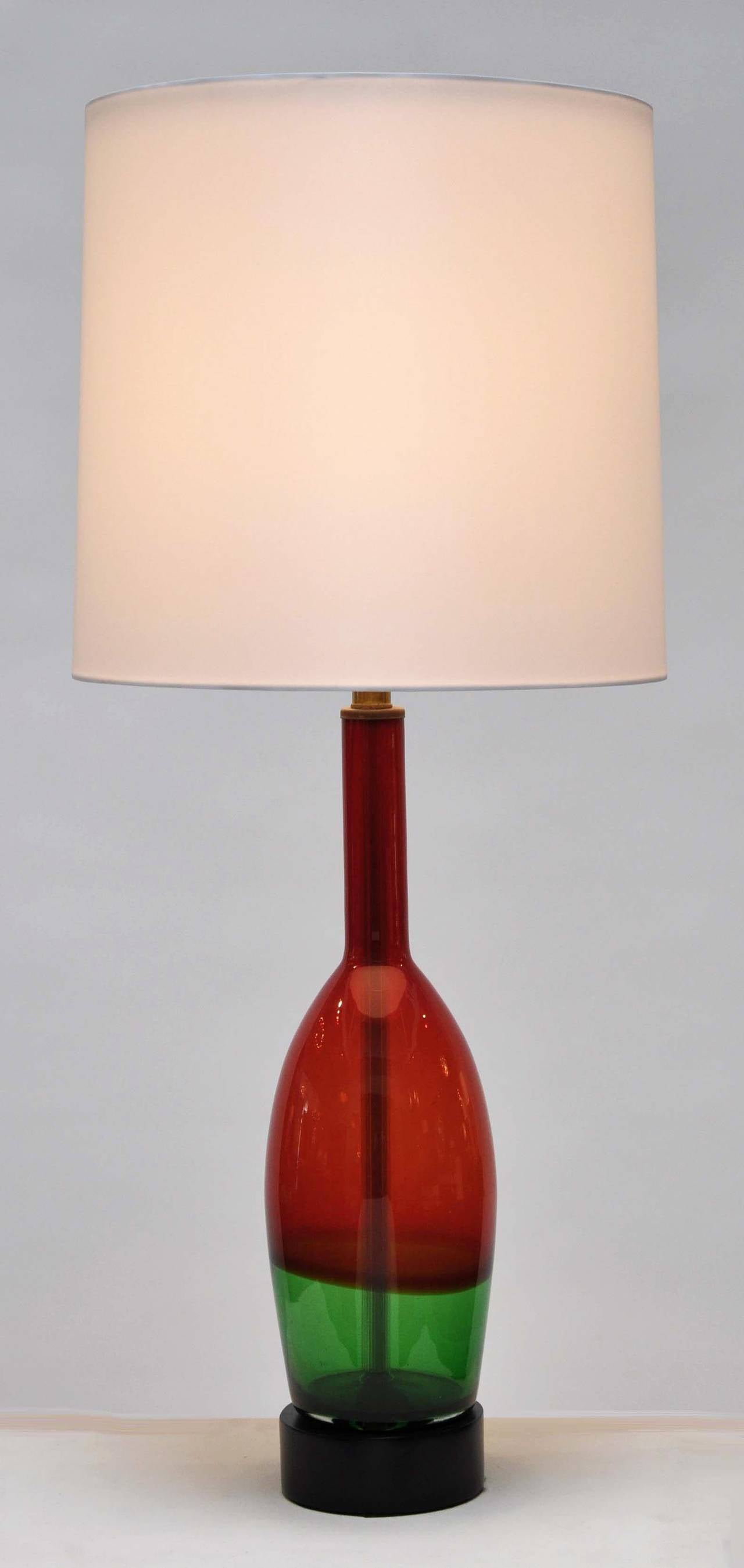 Hand-Crafted Murano Glass, Italian Table Lamp, 1950s