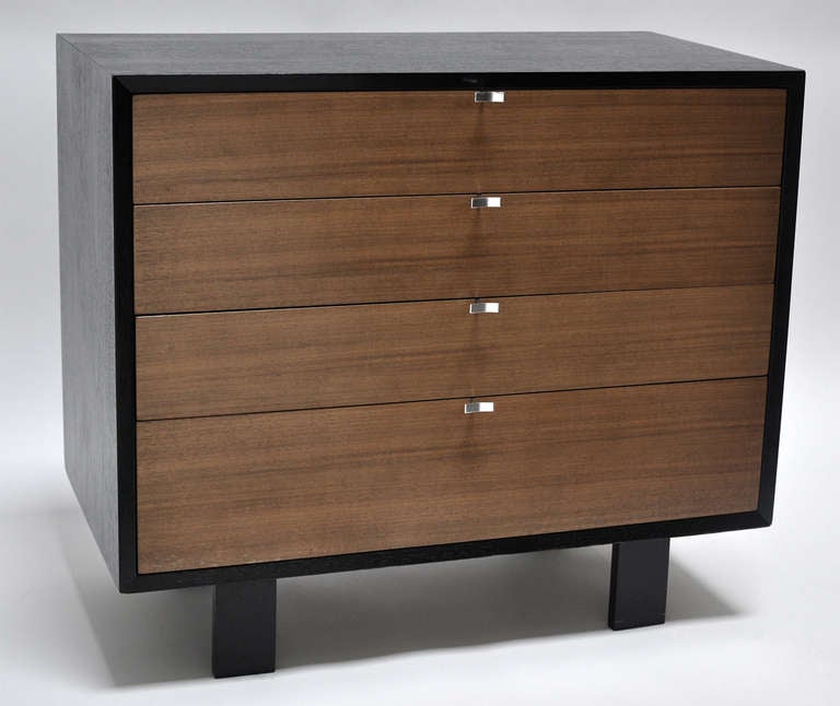 Four drawer dresser designed by George Nelson for Herman Miller Furniture. Retains original foil label.