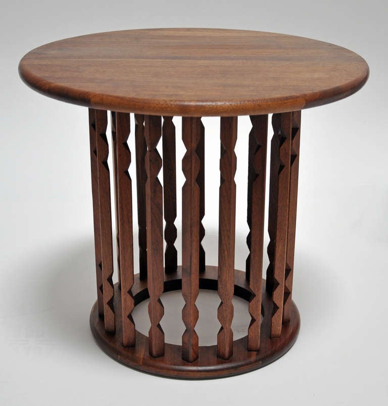 American Pair of Carved Walnut Side Tables