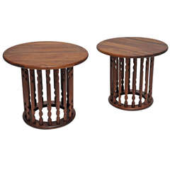 Pair of Carved Walnut Side Tables