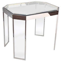 American - 1970s Polished Chrome with Brass Table