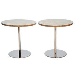 Nico Zographos, Marble and Polished Steel Side Tables 8
