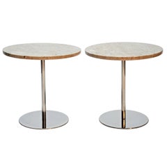 Nico Zographos Marble and  Steel Side Tables