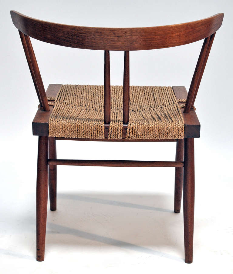 Mid-Century Modern Four Grass Seated Chairs, George Nakashima 