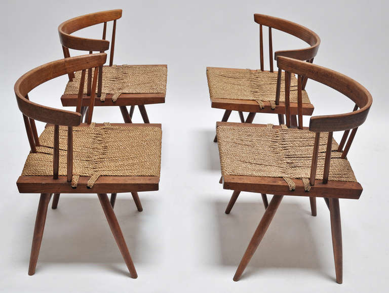 American Four Grass Seated Chairs, George Nakashima 