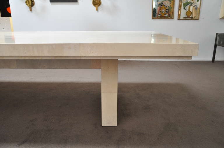 Karl Springer (1931-1991) Large Goatskin Clad Dining Table In Excellent Condition In Los Angeles, CA