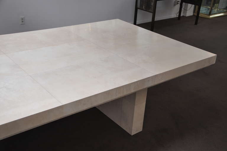 Mid-Century Modern Karl Springer (1931-1991) Large Goatskin Clad Dining Table