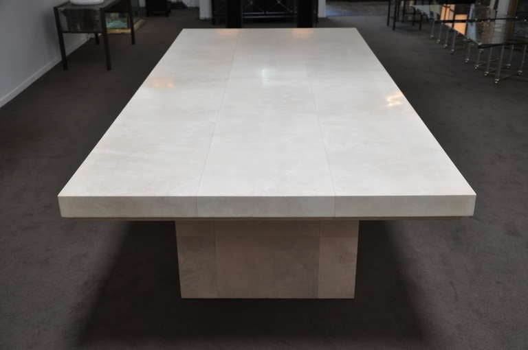 Karl Springer (1931-1991) Large Goatskin Clad Dining Table 1