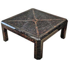 Maitland-Smith : Coffee Table - Tessellated Horn and Brass