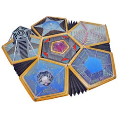 Thomas Kress, Signed Gouache on Board "Nuclearity", 1973