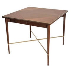 Paul McCobb Mahogany Game Table with Drawer