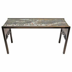 Rare Signed Philip and Kelvin LaVerne Console Table