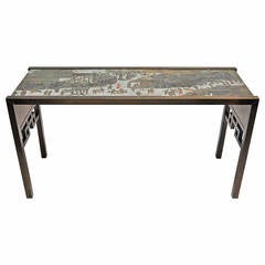 Rare Signed Philip and Kelvin LaVerne Console Table