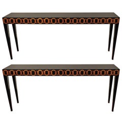 Pair of Italian Lacquered Console Tables