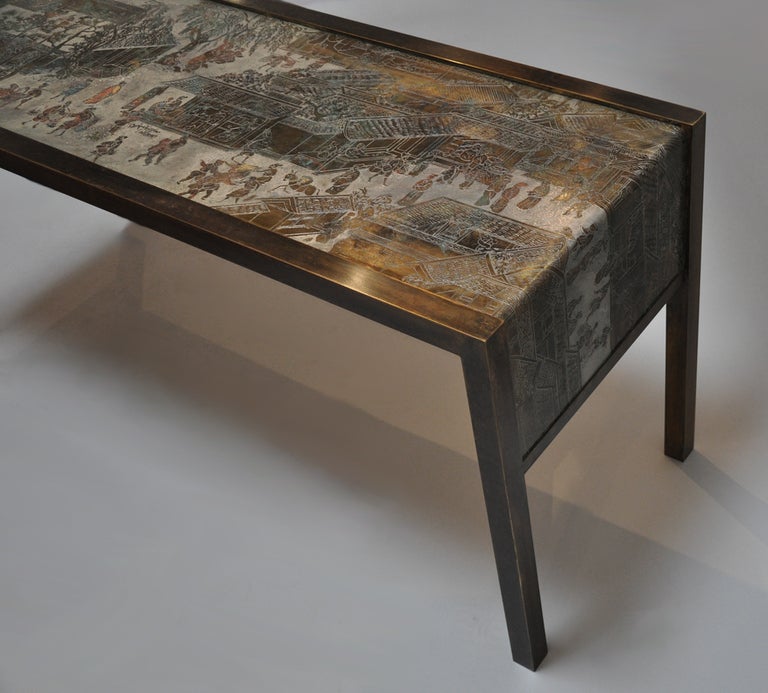 American Philip and Kelvin LaVerne Signed Bronze Console Table